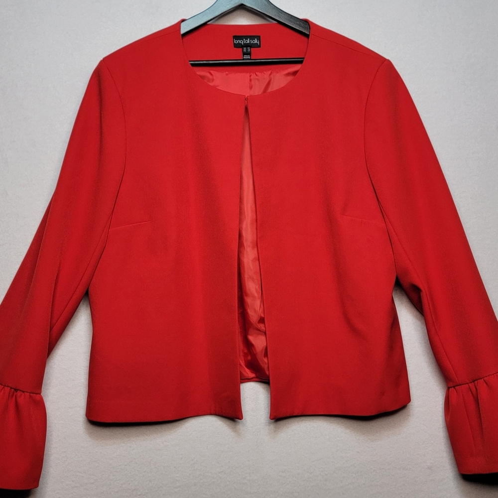Long Tall Sally Beautiful Women's Red‎ Long-Sleeve Jacket Size 18T